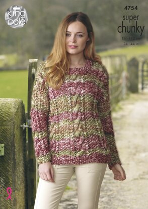 Sweater & Waistcoat in King Cole Super Chunky - 4754 - Downloadable PDF