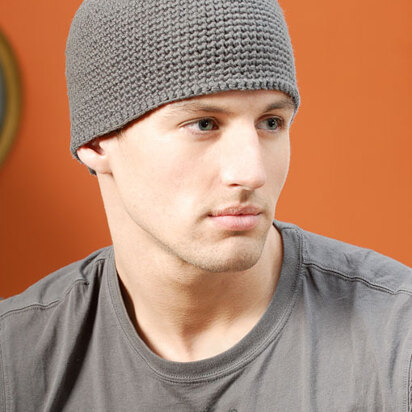 Men's Beanie in Blue Sky Fibers Worsted Cotton 