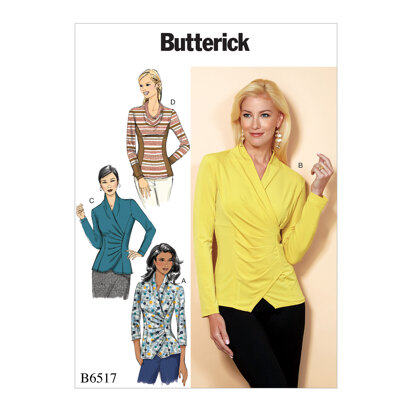 Butterick Top mit Falte und Optionen für Damen B6517 - Schnittmuster