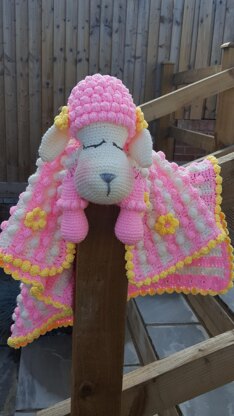 Pink Sleepy Sheep Crochet Blanket