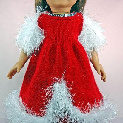 Winter Princess Dress, Knitting Patterns fit American Girl and other 18-Inch Dolls