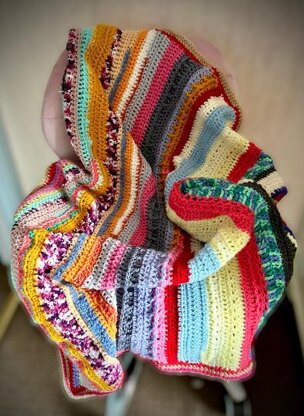 Higglegy piggledy crocheted blanket