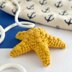 Starfish crochet keychain pattern Amigurumi keyring ocean animal toy Bag charm Car mirror hanging decor