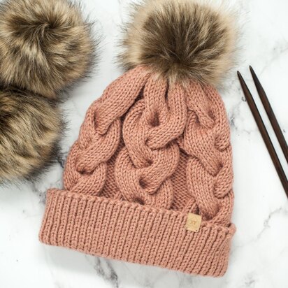 Rose Cable Hat - knitting pattern