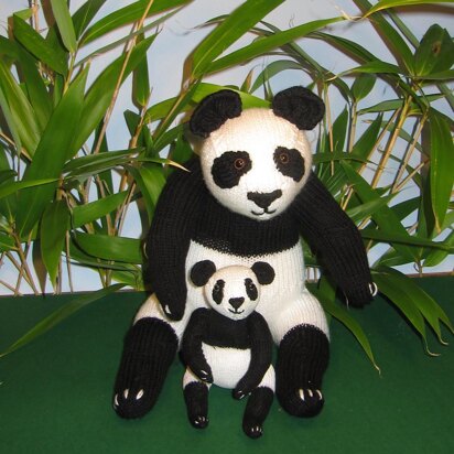 Mother and Baby Panda Toy Animals - knitting pattern