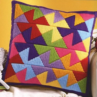 Vervaco Pinwheel Long Stitch Cushion Front - 40 x 40cm