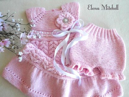 Knitting PATTERN Baby Dress Knitted Baby Pants by Elena Mitchell