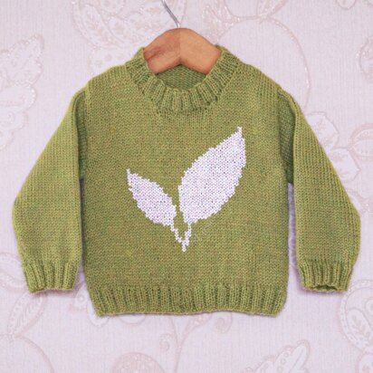 Intarsia - Leaves Silhouette Chart - Childrens Sweater