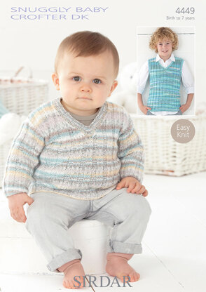 Sweater and Tank Top in Sirdar Snuggly Baby Crofter DK - 4449 - Downloadable PDF