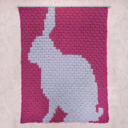 C2C - Rabbit Silhouette - Corner to Corner Blanket