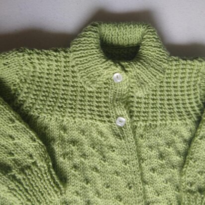 Baby Jacket with Collar (Tunisian Ribbing Yoke)