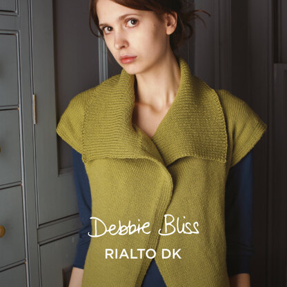 Sleevelss Jacket - Waistcoat Knitting Pattern for Women in Debbie Bliss Rialto DK