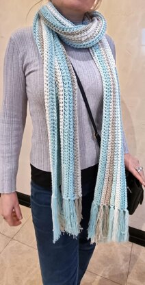 Ocean Breeze Scarf with Fringe