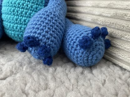 Blue alien amigurumi doll