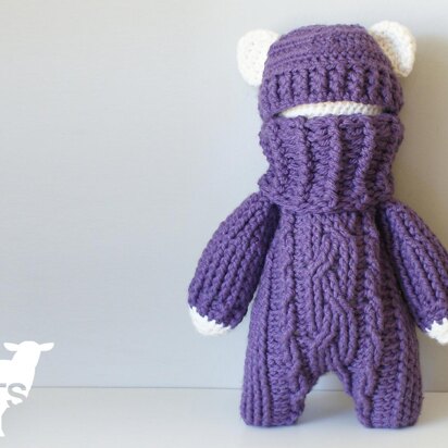 Crochet Cable Teddy Bear Stuffie (2015027)