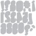 Sizzix Thinlits Dies By Tim Holtz 21/Pkg - Alphanumeric, Shadow Numbers