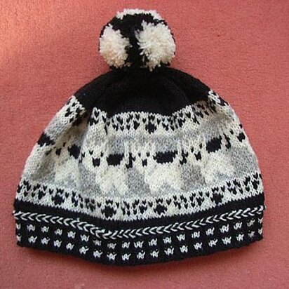 Westie beanie - knitting pattern