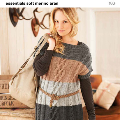 Fringed Sweater in Rico Essentials Soft Merino Aran - 186