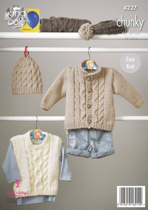 Sweaters, Jacket & Hats in King Cole Chunky - 4227 - Downloadable PDF