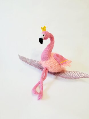 Pink flamingo. Wire skeleton