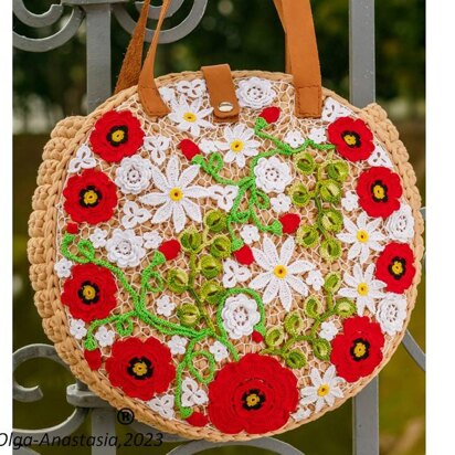 Bright summer bag with poppies