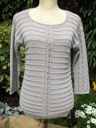 Sweater with Alternating Ridge Pattern