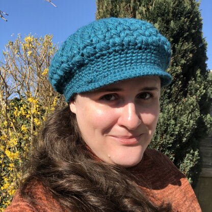 Hat Newsboy cap crochet with puff stitches