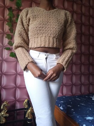 Cropped crochet sweater pattern