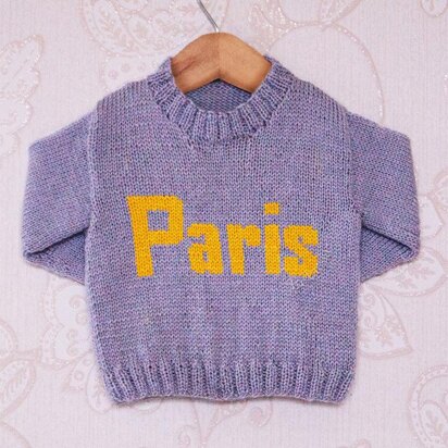 Intarsia - Paris Moniker Chart - Childrens Sweater