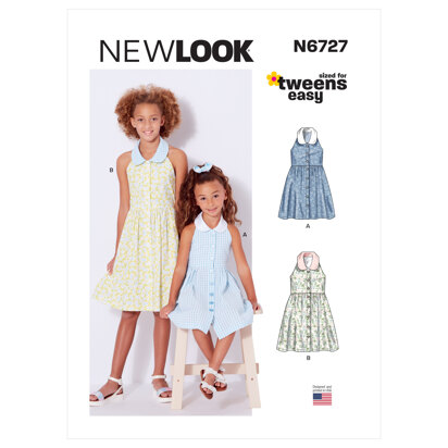 New Look Children's and Girls' Dresses N6727 - Paper Pattern, Size A (3-4-5-6-7-8-10-12-14)