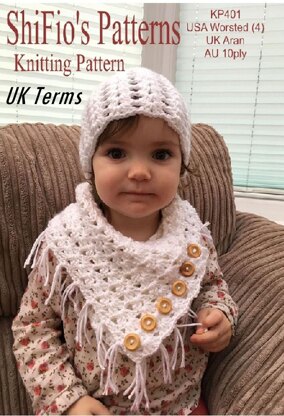 Crochet pattern childs adults  hat & neck warmer UK & USA Terms #401