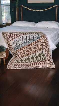 Desert Cactus Mosaic Blanket