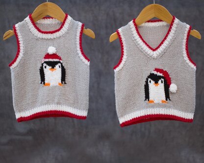 P167 Penguin Motif Tank Tops