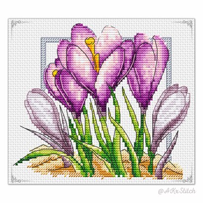 Crocuses Cross Stitch PDF Pattern