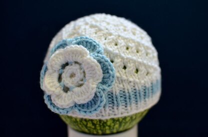 Diagonal Lace Baby Hat