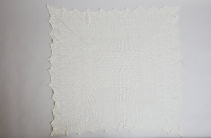 Heirloom Christening Shawl - Knitting Pattern For Babies in Debbie Bliss Rialto Lace