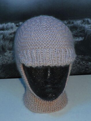 CHUNKY/ARAN PEAK GARTER STITCH BALACLAVA & BEANIE HAT