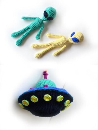 Flying Saucer Crochet Pattern, Aliens Amigurumi, Aliens Crochet Pattern, Flying Saucer Amigurumi