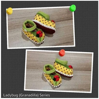 Granadilla Ladybug Booties (Part of a set)