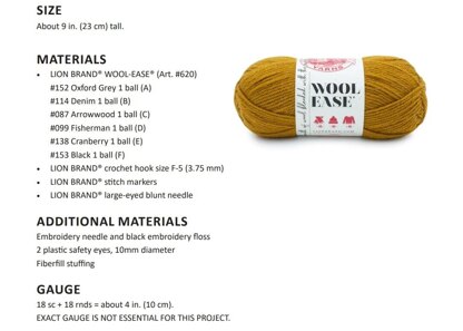 Lion Brand Wool-Ease Yarn -Umber 