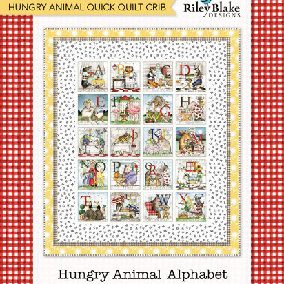 Riley Blake Hungry Animal Quick Quilt Crib - Downloadable PDF