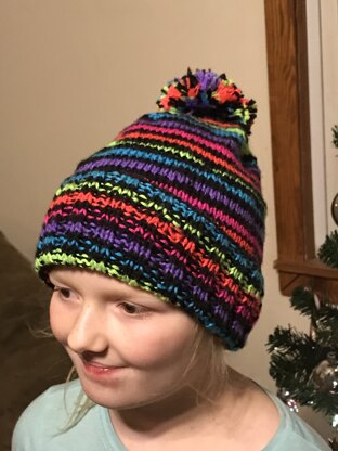 Basic Family Knit Hat in Caron One Pound - Downloadable PDF