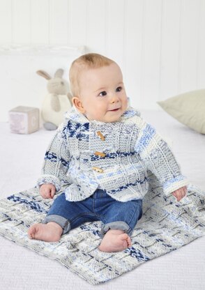 Jacket, Top, Hat, Socks, & Blanket in King Cole Cosy Love Aran - P6045 - Leaflet