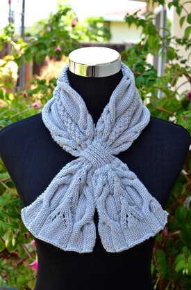 Urban Cables Scarf ( Keyhole / Ascot / Pull-Through / Vintage / Stay On / Cable Scarf Knitting Pattern )