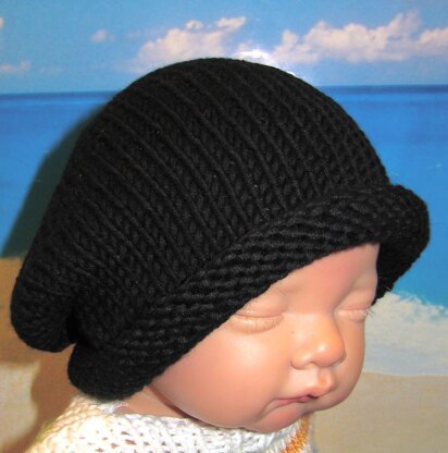 Baby Black Roll Brim Slouch