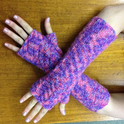 Fairy Ladders Long DK Fingerless Gloves