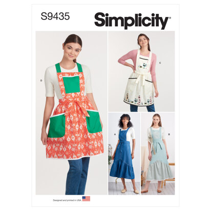 Simplicity Misses' Aprons S9435 - Paper Pattern, Size XS-S-M-L-XL
