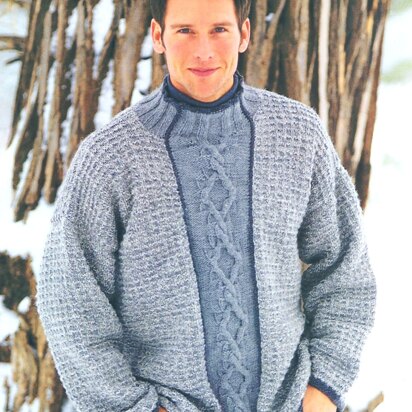 Man Faded Cable Panel in Patons Classic Wool Worsted - Downloadable PDF