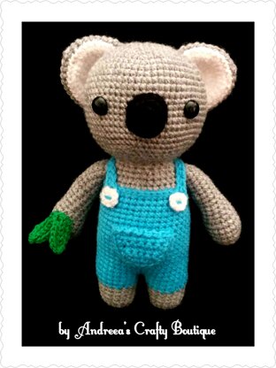 Crochet Koala Bear Soft Stuffed Amigurumi Toy approx 8in / 20cm tall