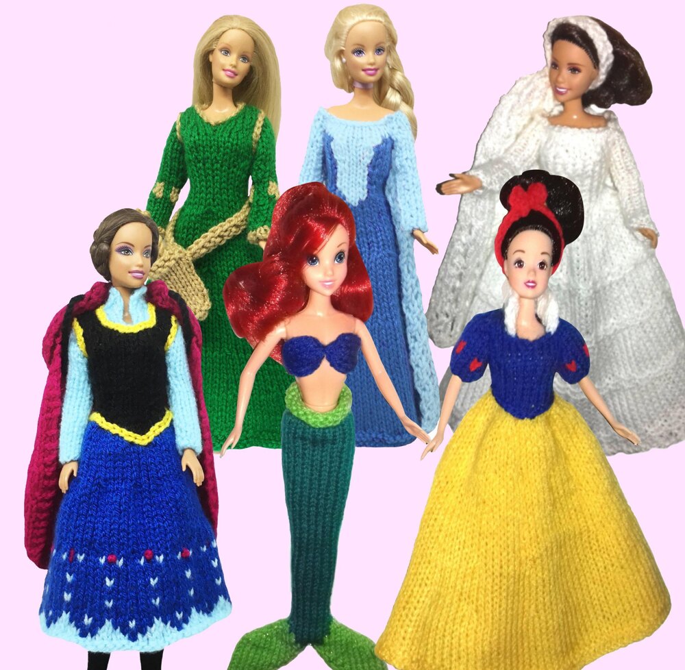 Barbie Princess outfits to fit 11 12 dolls Knitting pattern by ayrshire knits LoveCrafts